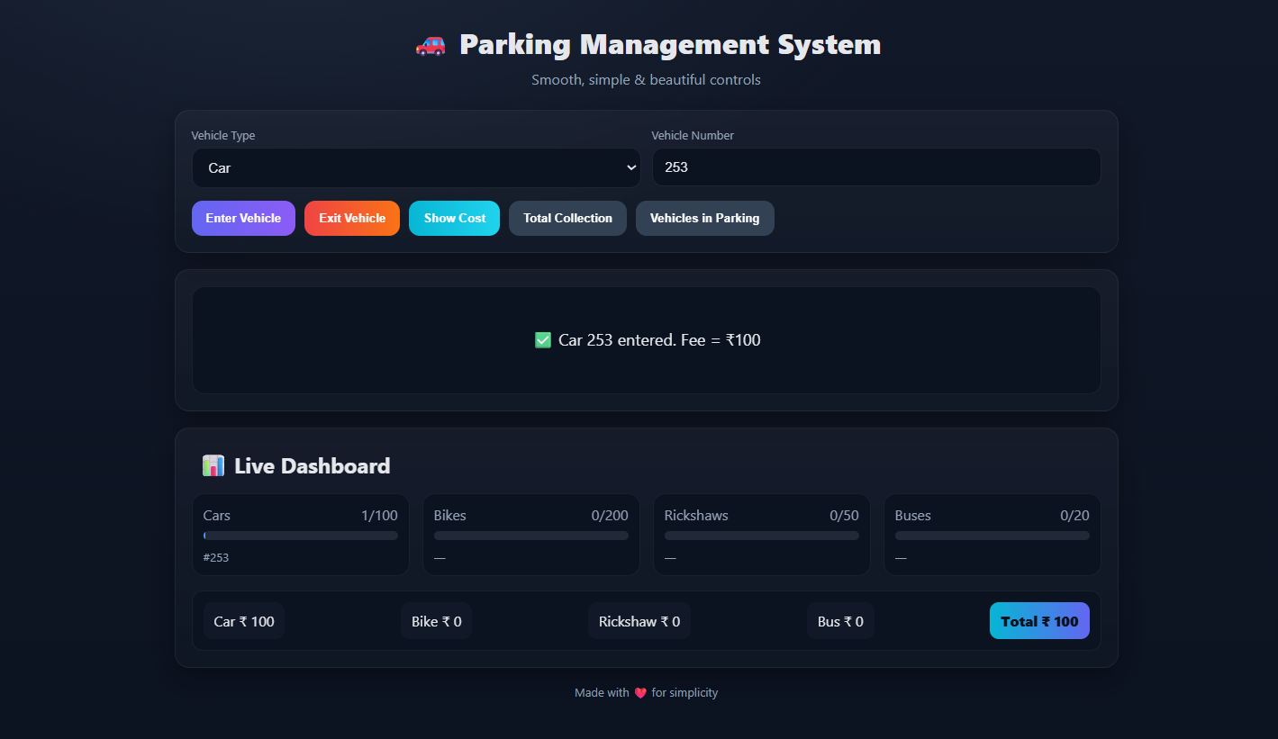 Parking Management System Project